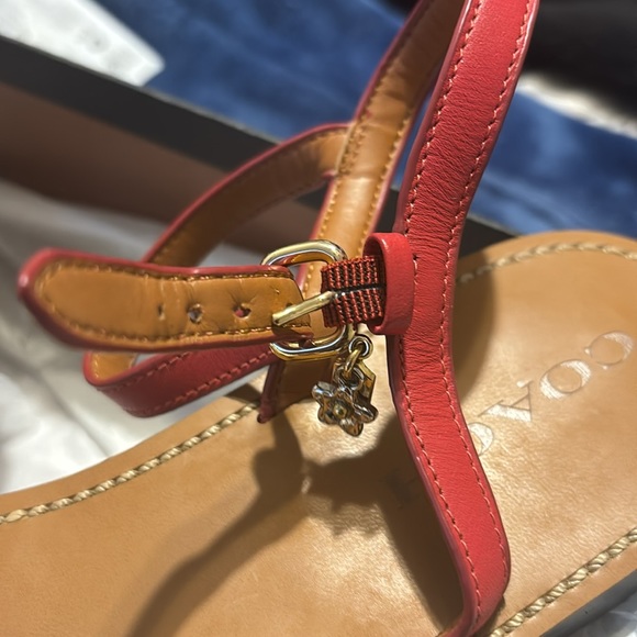 Coach Chain strap sandals red/gold - Picture 2 of 7